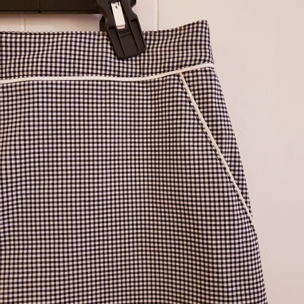 IZOD Skirt Women 8 Black Golf PerformX Black White Check Skort Stretch Active - Picture 5 of 9